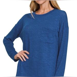 Zenana Slub Hacci Long Sleeve